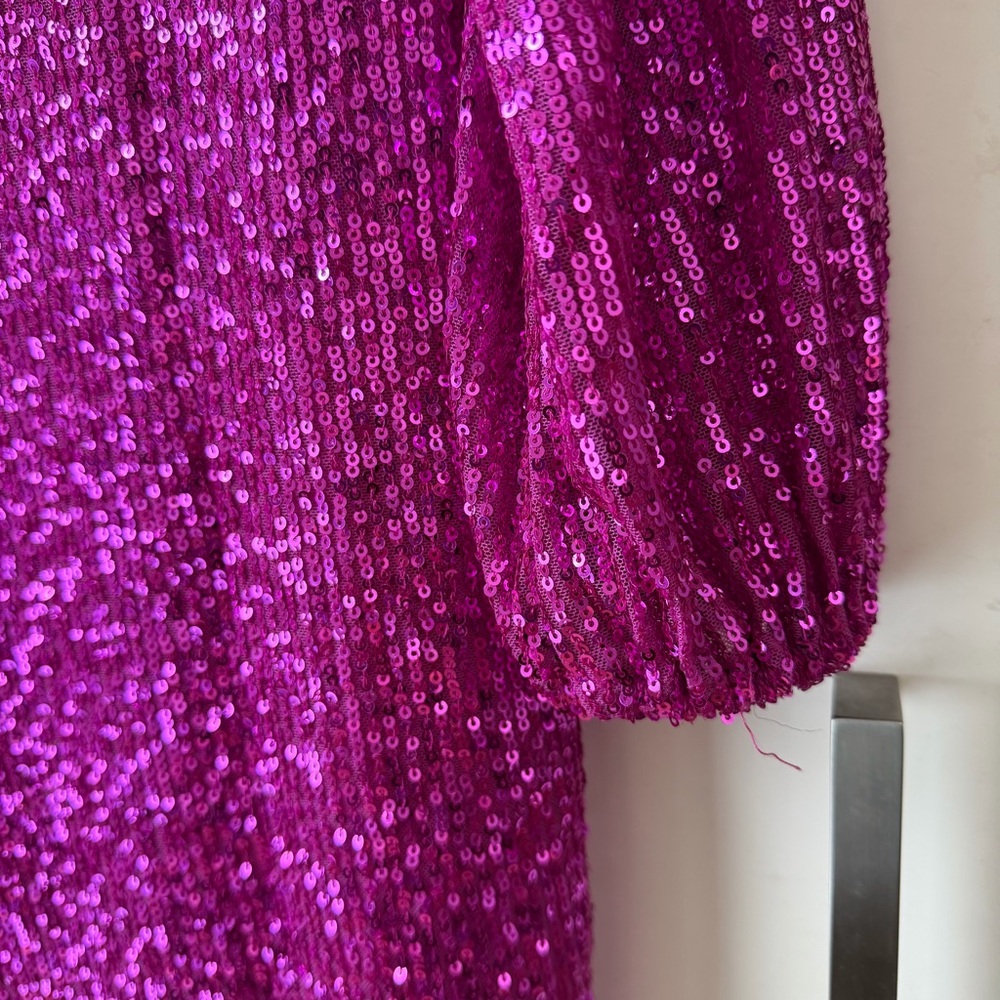 NWT BETSEY JOHNSON DOLOREAN MINI Pink Sequin Dress - S - Picture 15 of 15